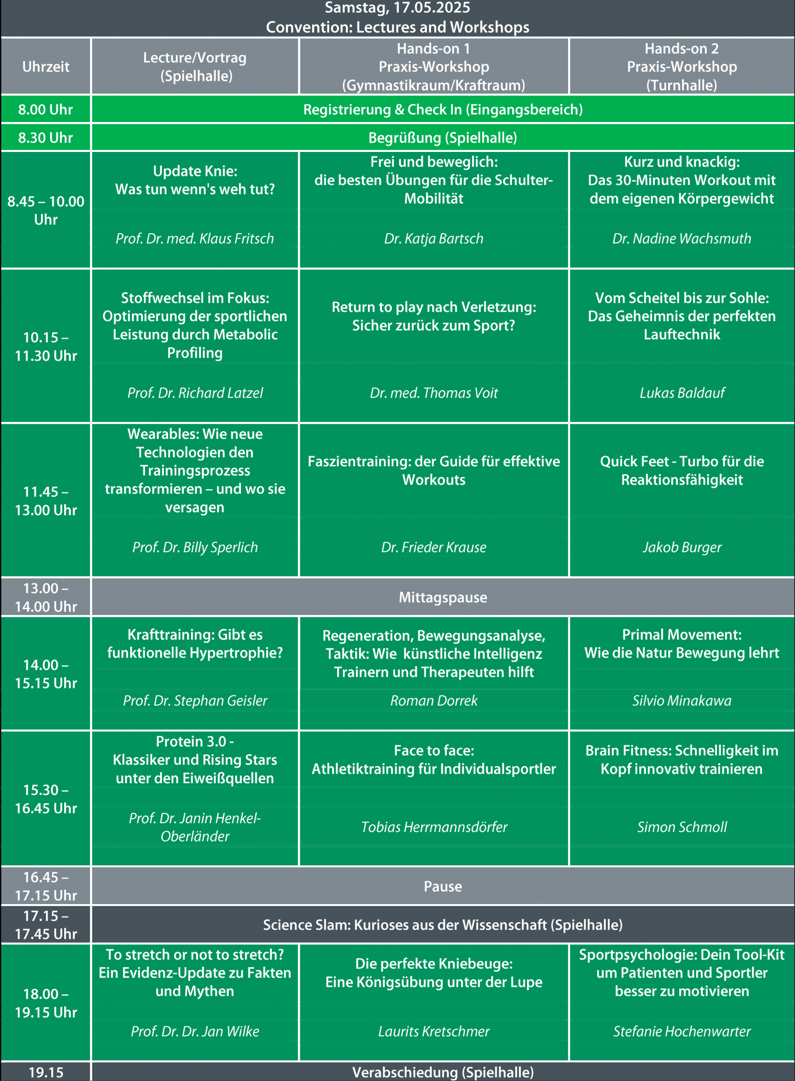 Programm Samstag