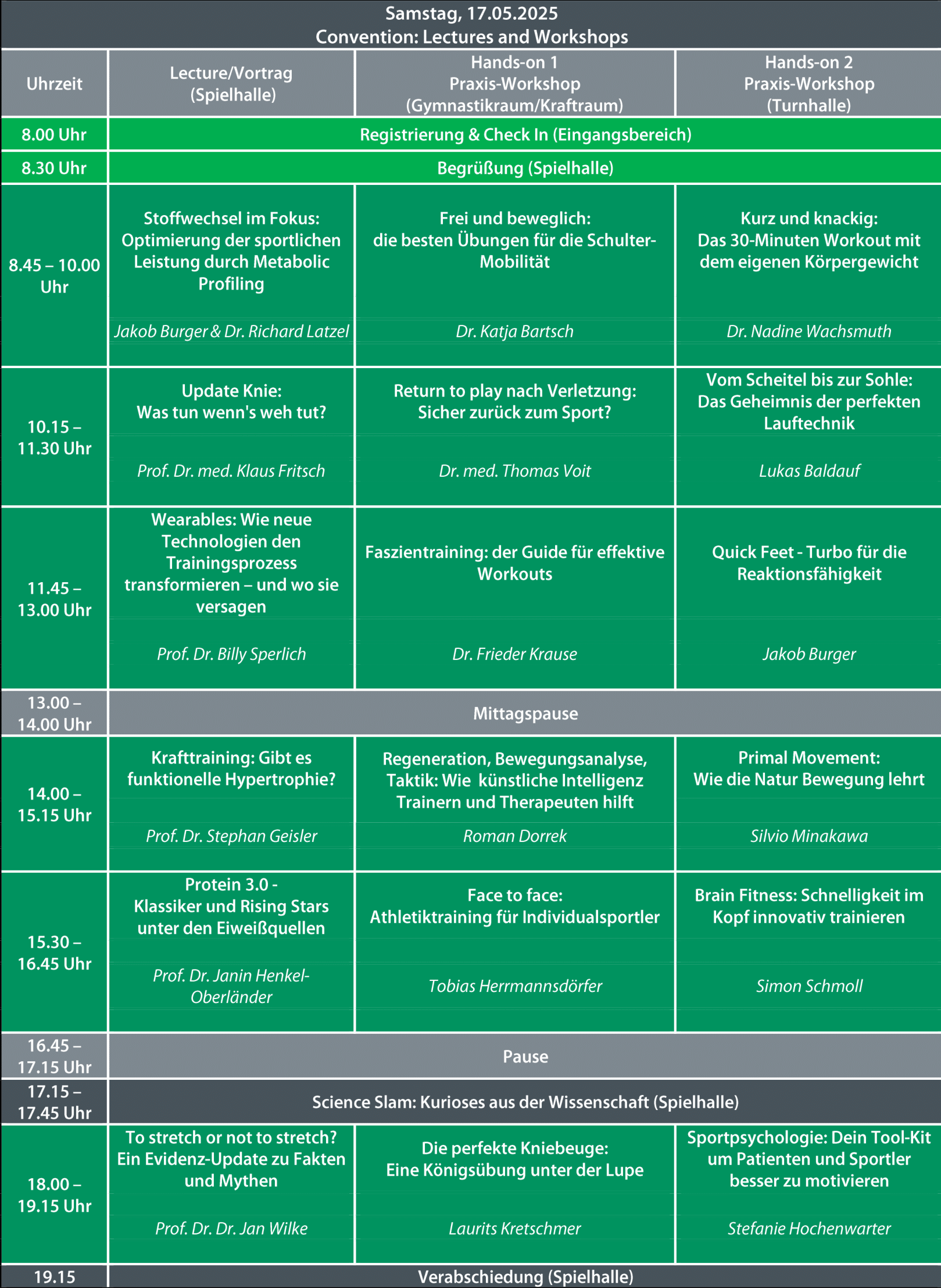 Programm Samstag